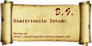 Dimitrievits István névjegykártya