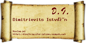 Dimitrievits István névjegykártya