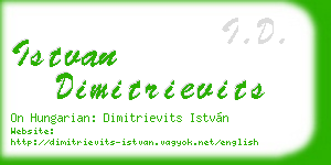 istvan dimitrievits business card