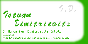 istvan dimitrievits business card
